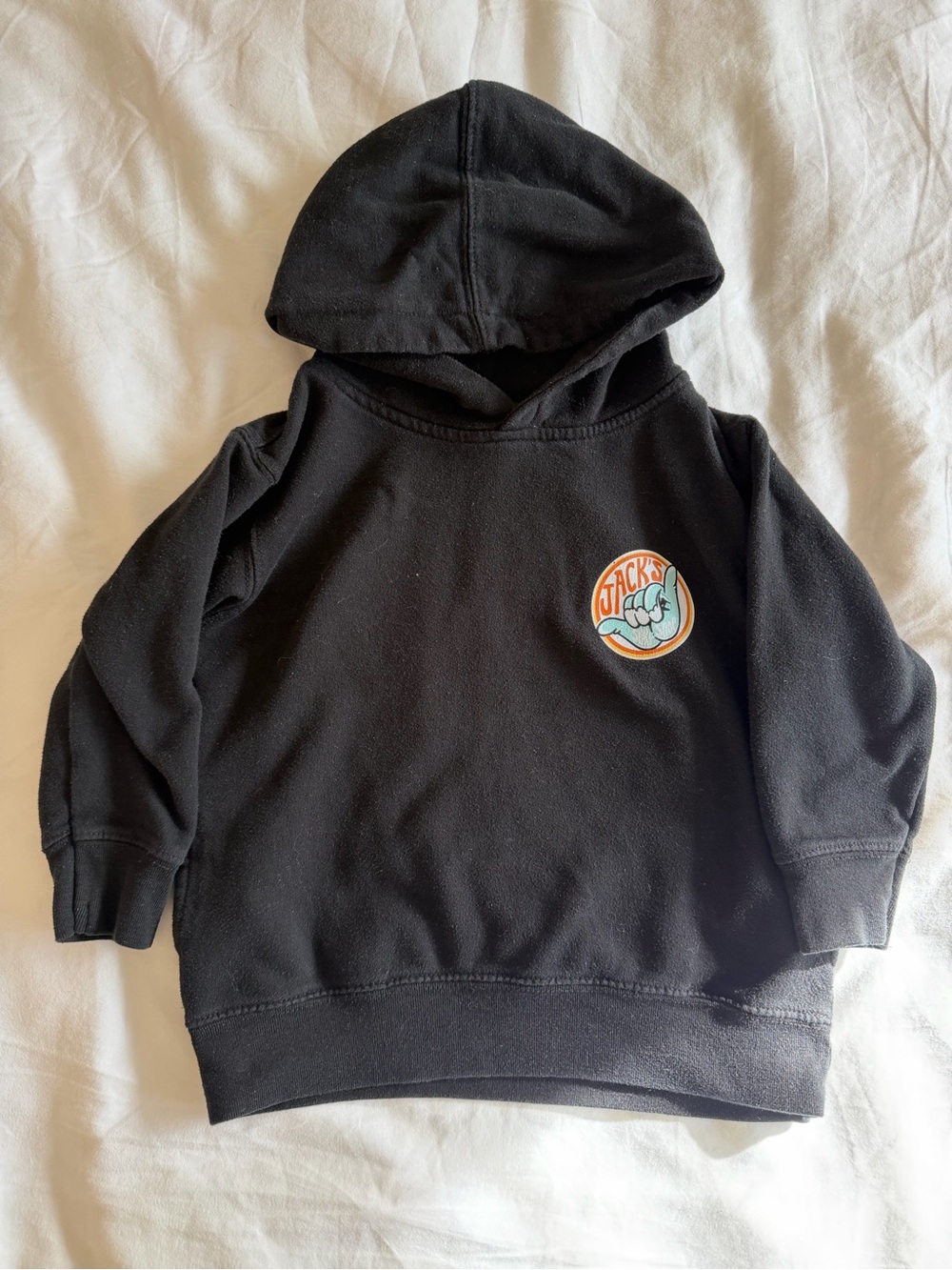 Jacks Kids Black Hoodie with Graphic Patch